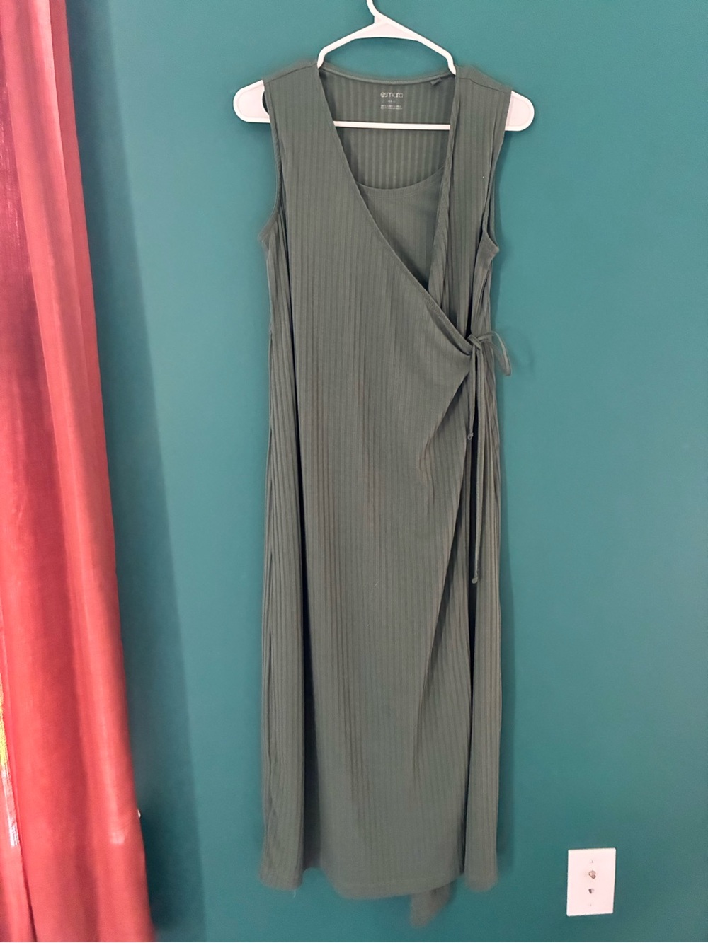 Maternity sage  Green Sleeveless Wrap Maxi Dress
